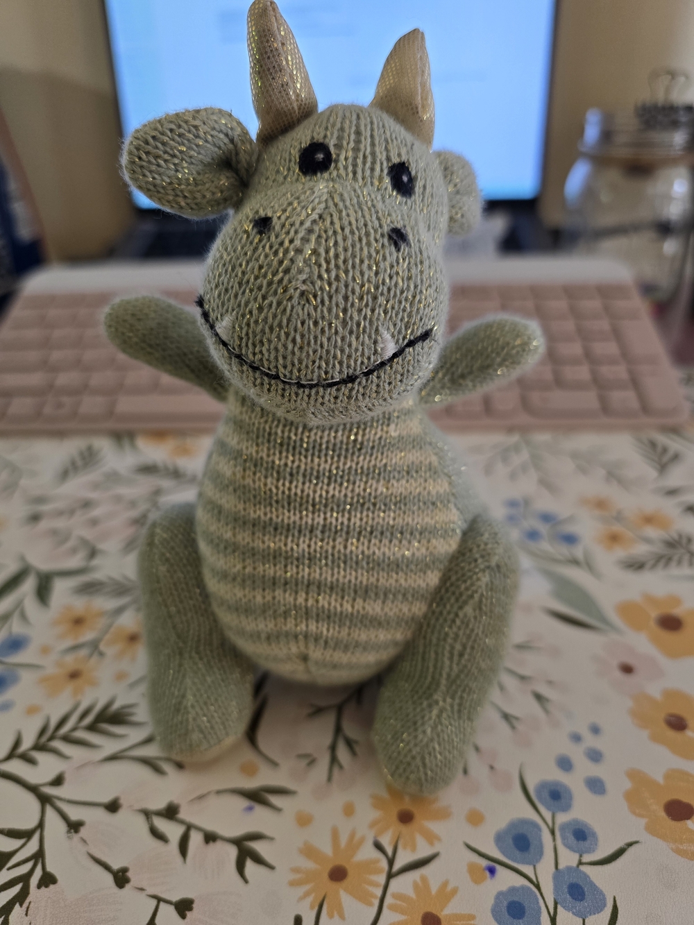 Dax Dragon Knit Rattle By MON AMI